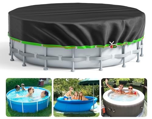 6 Ft Round Pool Cover - Solar Cover for Above Ground Pools with Winch and Cable, Heavy Duty Tear Resistant Solar Swimming Pool Cover, Winter Pool Cover Ideal for Waterproof and Dustproof