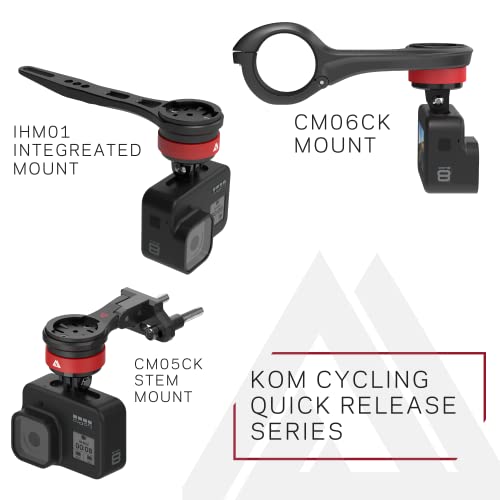 KOM Cycling CM06 Quick Release GoPro Computer Mount for Wahoo and Garmin Bike Computers (Bike Mount Compatible with Edge 1050, Wahoo Ace and Others) 1050 Bike Mount Compatible with GoPro Accessories