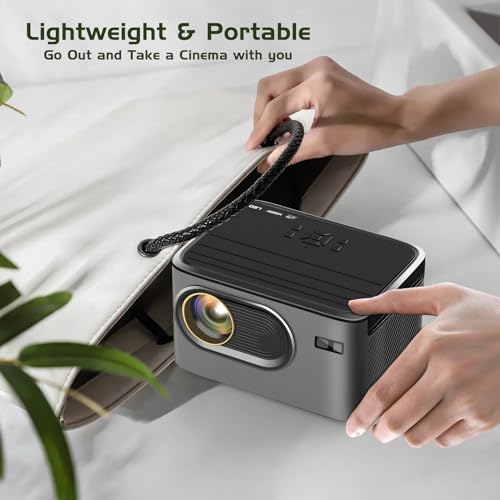 [2s Focus with Remote] PANSEBA 4K Projector, Native 1080P Bluetooth Projector, Portable Outdoor Movie Projector, Mini Projector for Home Theater, Compatible with Smartphone,HDMI,USB,TV Stick