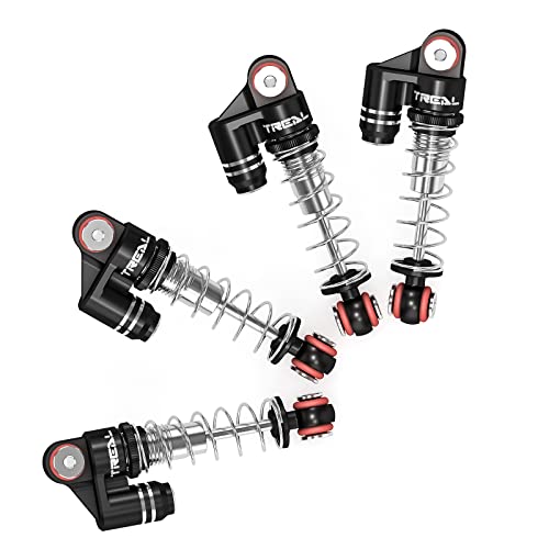 Treal SCX24 Aluminum Shocks Threaded 32mm (4P) for Axial SCX24 Deadbolt Betty C10 Gladiator Bronco 1/24 Truck(Black)