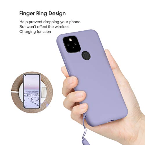 ABITKU Compatible with Google Pixel 4A 5G Case,Slim Silicone Gel Rubber Case Cover (with Microfiber Lining) Full Body Shockproof Design for Google Pixel 4A 5G 6.2 INCH (Clove Purple)