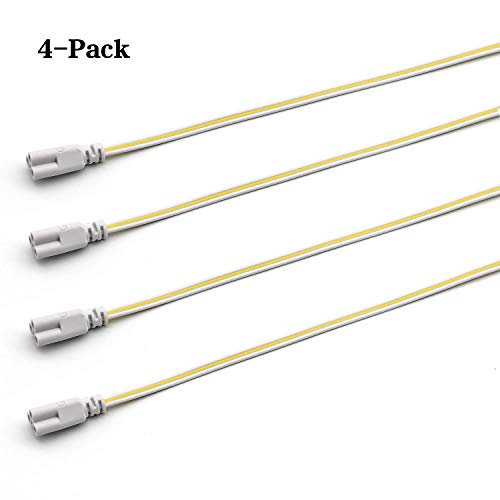 2FT 24inch T5 T8 Tube Light Fixture LED Linkable Cords, Double end Connector Cable, Power Extension Wire for LED Integrated Single Fixture, Shop light, Garage Light, Under Cabinet Light, Pack of 4