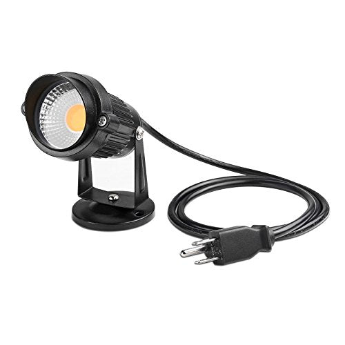 Lemonbest LED Landscape Up Down Light 5W White LED Decorative Spotlight Lamp 110V with Plug for Indoor Outdoor Yard Step Wall Lighting (Warm White) (Include Spike)