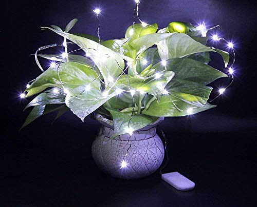 HDSHIMAO Pack of 3 Sets LED Starry String Lights with 10 Micro LEDs on 3.3ft(1m) Copper Wire, Fairy Lights Battery Powered by 2X CR2032(Incl), for Wedding or Christmas Party Table Decorations (White)