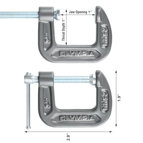 Olympia Tools C-Clamp, 38-110, (1 X 1) Inches