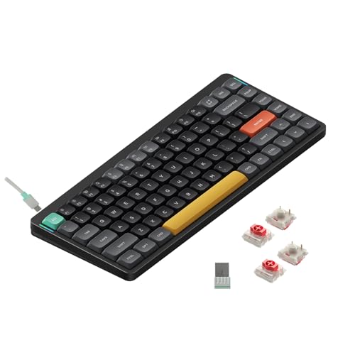 nuphy Air75 V2 Portable 75% Mechanical Keyboard,Wireless Keyboard,Supports Bluetooth/2.4G/USB-C RGB Bluetooth Keyboards,Compatible with Windows/Mac OS/Linux Systems-Gateron Cowberry Switch