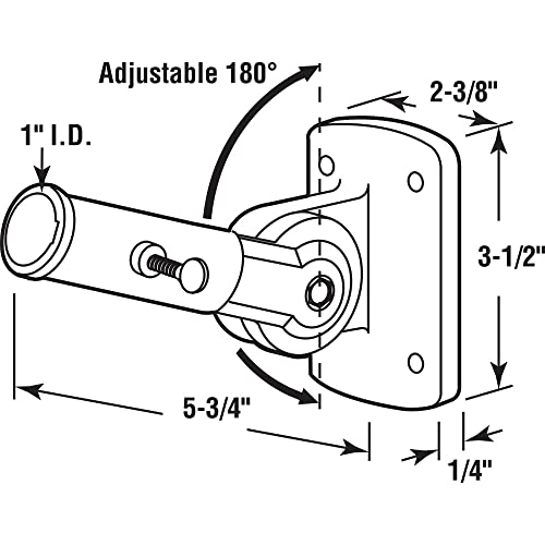 Prime-Line U 10256 1 In. Diecast, White, Adjustable Flag Pole Holder (Single Pack)