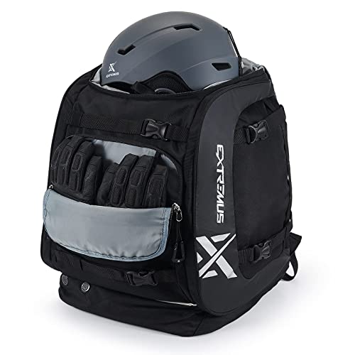Extremus Ski Boot Bag, Waterproof Ski Boot Backpack to Organize Ski Boots, Helmet, Goggles, Gloves, Apparel, Large Capacity Ski Luggage for Adults & Youth