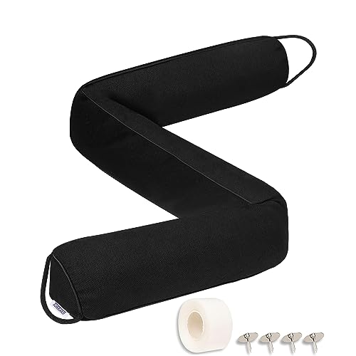 TORRAMI Under Door Draft Stoppers 30 Inch, Heavy Triangle Stop Draft Block Cold Air/Wind/Breeze Noise Blocker Door Sweeps Weather Stripping Bottom Seal Black