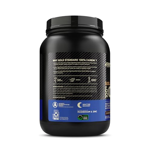 Optimum Nutrition Gold Standard 100% Micellar Casein Protein Powder, Slow Digesting, Helps Keep You Full, Overnight Muscle Recovery, Chocolate Supreme, 2 Pound (Packaging May Vary)