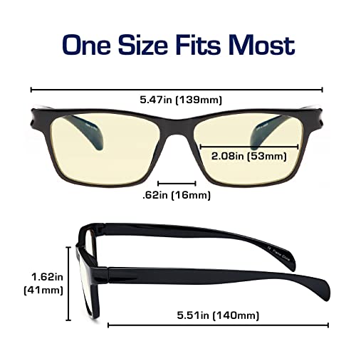 Gamma Ray Computer Blue Light Blocking Gaming Reading Glasses w/Amber Tint and Anti Glare UV Digital Eyestrain