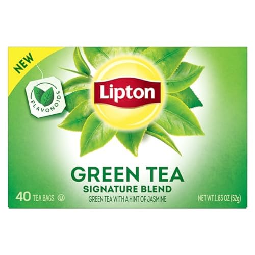 Lipton Signature Blend Green Tea Bags, Unsweetened Teabags for Hot Tea or Iced Tea with Caffeine and Flavonoids, 240 Total Tea Bags (40ct - Pack of 6)