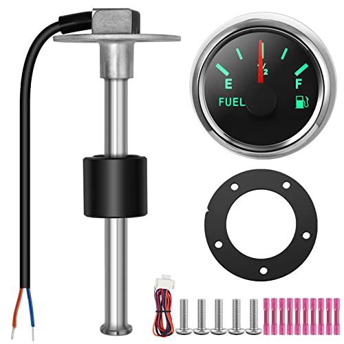 RUPSE Fuel Sender Unit Boat Fuel Tank Sending Unit Fuel Water Level Sensor Stainless Steel Fuel Sender and Fuel Gauge for Boat Car Truck RV (17"(432mm))