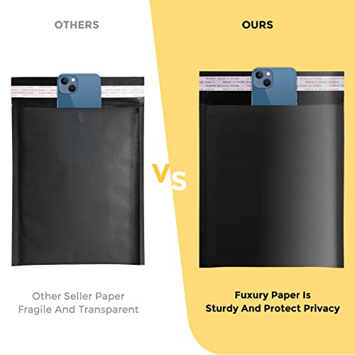 Fuxury Kraft Bubble Mailer 8.5x12 Inch 25 Pack，Strong Adhesion Padded Envelopes,Self Seal Bubble Envelopes, Waterproof Cushioned Padded Mailers Packaging for Small Business,Bulk Black