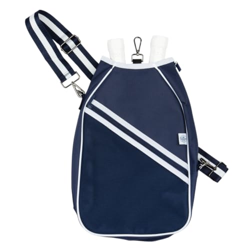 Queen of the Court Pickleball Paddle Bag Crossbody style for Women (Navy/Green)