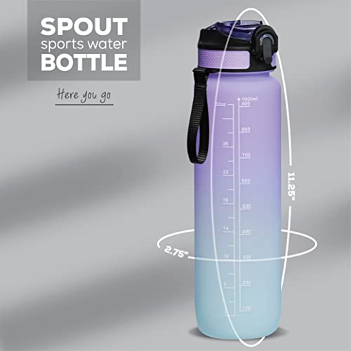 YOU GOT THIS LIVING Motivational Water Bottle with Time Marker, 32 oz Water Bottle, Sports Water Bottle with Spout, Achieve All-Day Hydration SpillProof, BPA FREE