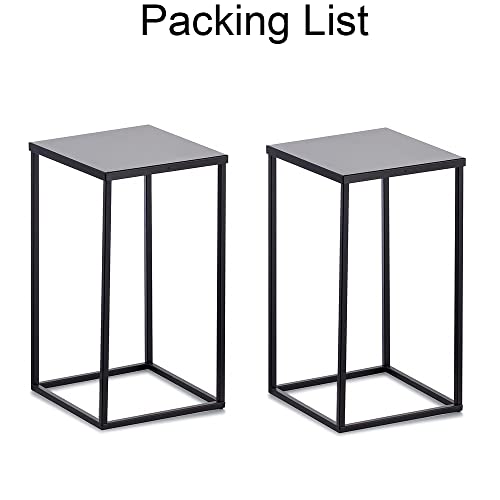 Black Plant Stand Pedestal Stand - 2 Pcs Metal Plant Stand, 15.75in Tall Flower Stand Vase Flower Holder, Wedding Centerpieces for Table, Corner Planter Pot Rack for Living Room, Home, Patio Decor