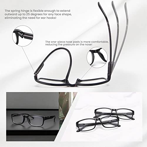 BLS BLUES Reading Glasses for Women/Men Blue Light Blocking, Computer Readers Anti Migraine/Eye Strain Blocker Eyeglasses 6 Packs with Soft Case (Mix1 4.0)