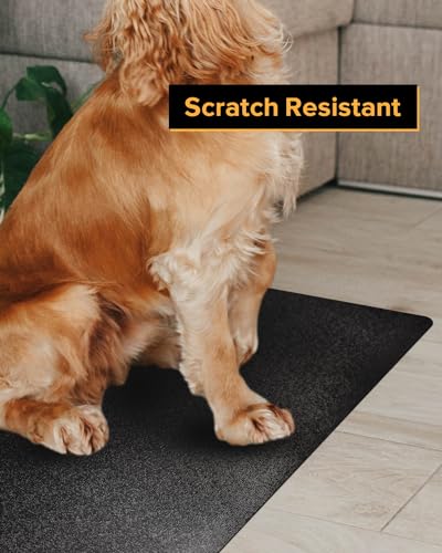 Area Mat, Black PVC Waterproof Heavy Duty Hardwood Floor Mat (28"x 36")