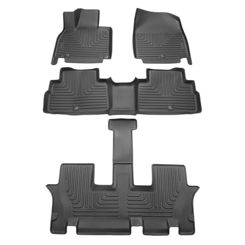 Forccord Custom Fit for Floor Mats Kia EV6 2025 2024 2023 2022 All Weather Protection TPE Black Heavy Duty Non-Slip Waterproof 3D Car Mats Floor Liners Interior Automotive Accessories