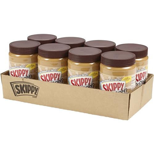 SKIPPY Natural Creamy Peanut Butter, 7 g Protein Per Serving, 40 Ounce (8 Pack)