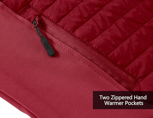 Little Donkey Andy Women's Hooded Thermal Running Hybrid Jacket Dark Red Size S