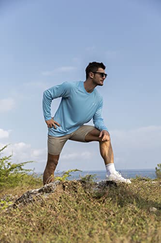 ZENGVEE 3 Pack Men's Sun Protection Long Sleeve Fishing Shirts UPF 50+ Quick Dry Swim Shirts for Hiking,Athletic,Running,Workout,Outdoor(Gray Blue Darkgray,XL)