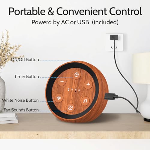 SoundMe White Noise Machine Loud Pink Brown Noise Machine with 32 Soothing Sounds Calming Sleep Sound Machine for Baby Kid Adults Noise Cancelling machine with 36 Volume Levels 4 Timer for Home Office