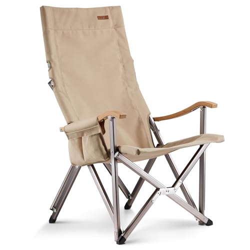 ICECO Hi1600 High Back Camping Chairs for Adults, Heavy Duty Folding Chair for Outside, Portable Outdoor Chairs with Storage Bag, Hold Up 600 LBS, 10 Years Warranty (Not Adjustable)