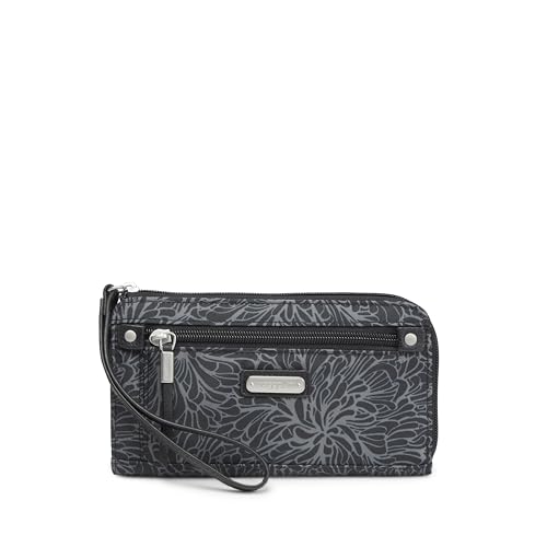 Baggallini womens Zip Around Wallet, Midnight Blossom Print, Black US