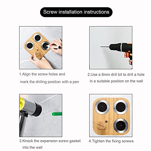 JuBeCo Wood Wall Mount Holder for Dyson Hair Dryer, Wood + Metal Wall Bracket Frame for Dyson Supersonic Hair Dryer. (Walnut)
