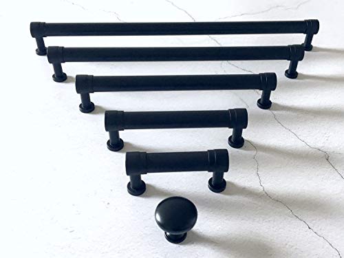 LynnsGraceland 8" C-C (8 inch Centers) Matte Black Cabinet Pull Handle Knob Drawer Pull Handle Dresser Pulls Kitchen Handles Hardware 203 mm Centers