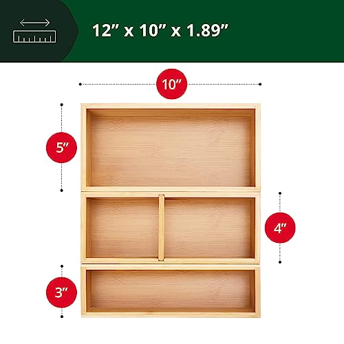 ROYAL CRAFT WOOD Luxury Bamboo Tea Storage Chest - Multi-Use Drawer Organizer Set (3 Boxes) for Tea Bags, Kitchen, and Office, Premium Tea Bag Organizer and Storage Solution.