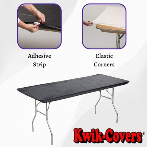 Kwik-Covers 6' Rectangle Plastic Table Covers 30" x 72", Bundle of 5 (Royal Blue)