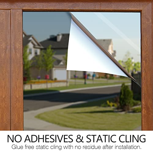 STATINT Window Privacy Film Frosted Glass Sun Blocking UV Protection Window Clings Bathroom Self Adhesive Static Cling Glass Stickers for Home Office,29.5 inch*6.5 feet