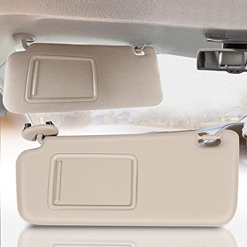 SCITOO Left & Right sides Sun Visor fit for 2006-2013 for TOYOTA for RAV4 Beige Sun Visor Assembly Windshield Sun Visor Mirror with Sunroof