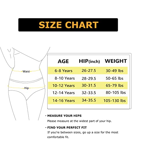 Nalwort Teen Girls Period Underwear Menstrual Period Panties Leak-Proof Cotton Protective Briefs Pack of 6