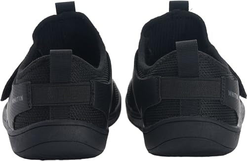 WHITIN Kids Wide Barefoot Shoes for Boys/Girls Pull-On Sneakers Minimalist Wide Toe Box Zero Drop Running Size 11 Little Walking Athletic Sports Flat Casual Trainers Grey Yellow 29