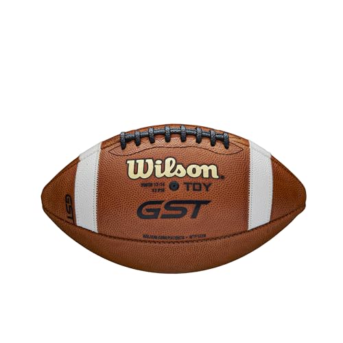Wilson GST Leather Game Football - Brown, Youth Size