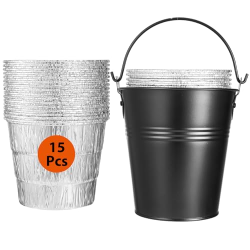 Whaleme 15 Pack Grease Bucket Liners & Drip Grease Bucket HDW152 for Traeger Pro Series 575/780, 20/22/34 Series, Ironwood 650/885, Pit Boss etc Pellets Grill Smoker