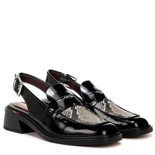 Franco Sarto Womens Giada Slingback Loafer Black Gloss 10 M