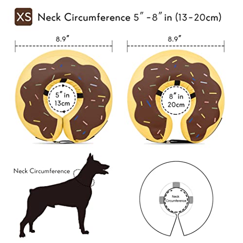 Dog Cone Collar for Small Medium Large Dogs for After Surgery, Pet Inflatable Neck Donut Collar Soft Protective Recovery Cone for Dogs and Cats-Alternative E Collar Does Not Block Vision-DarkBlue,XS