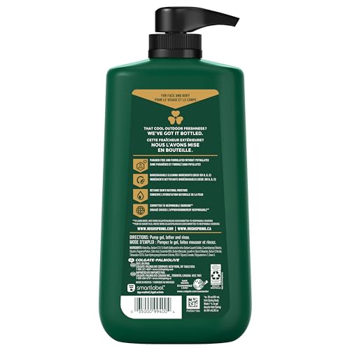 Irish Spring 5 in 1 Body Wash for Men, Men's Body Wash, Smell Fresh and Clean for 24 Hours, Conditions and Cleans Body, Face, and Hair, Made with Biodegradable Ingredients, 30 Oz Pump (Pack of 2)