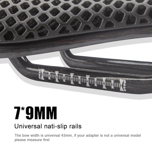 EVOSID 3D Printed Bike Saddle 150mm Light/Soft/Breathable/Waterproof Unisex Cushion Seat for City Bike, MTB, BMX, Gravel Bikes, Road Bike(Carbon Fiber)