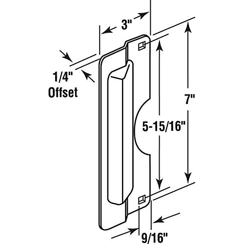 Prime-Line U 9496 Latch Guard Plate Cover – Protect Against Forced Entry, Easy to Install on Out-Swinging Doors – Stainless Steel (Single Pack), 3 in. x 7 in.