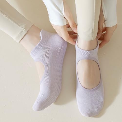 LucFoxsy Pilates Socks for Women Non Slip Hospital Socks Yoga Socks for Women Barre Sticky Socks