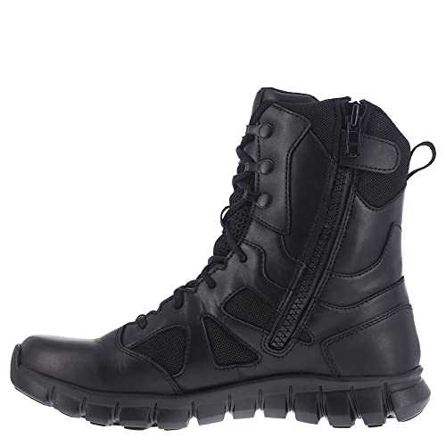 Reebok Mens Rb8806 Sublite Cushion Soft Toe 8" Waterproof Boot With Side Zipper Black Military & Tactical, Black, 7 US