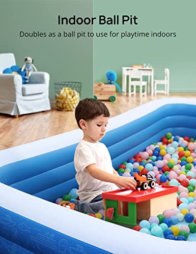 Inflatable Pool, EVAJOY 118'' x 72'' x 20'' Above Ground Pool, Kiddie Pool Large Size Thickened Blow Up Swimming Pools Play Center for Kids Children Family Outdoor Garden Backyard