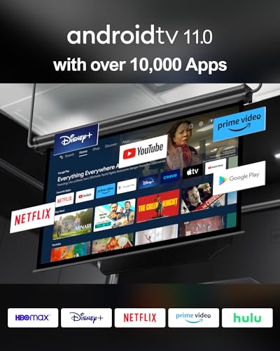 ULTIMEA Projector 4K Decoding Android TV 11.0 with Netflix, 1000 ANSI Lumens Projector Native 1080P, Projector with WiFi 6 Bluetooth 5.3, Portable Home Cinema Proyector, Poseidon E40