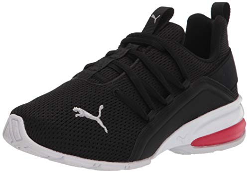 PUMA -Men's Axelion Mesh Sneaker, Black Silver-High Risk Red, 12